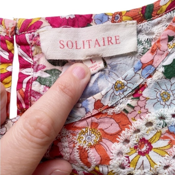 Solitaire Eyelet Floral Cap Ruffle Sleeve and Ruffle Hem - Picture 7 of 14